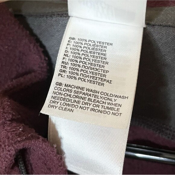 The North Face Mens Large Maroon Gray Quarter Zip Fleece Pullover - Picture 6 of 8